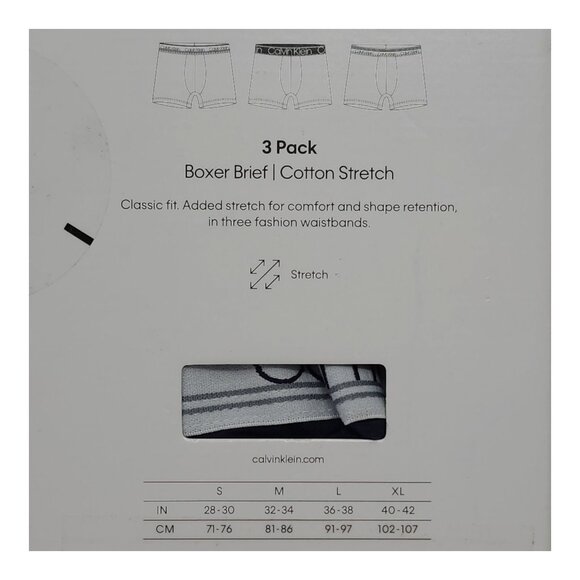 Calvin Klein Mens 3-Pack Boxer Briefs Size Large Cotton Stretch Orange Gray Navy - Picture 6 of 8